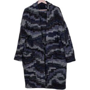 Luna Allegra Cardigan Womens M Multi LS Open Front Wool Blend Cottage Slouchy